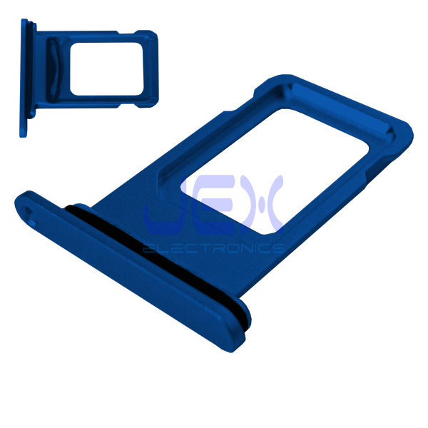 Blue iPhone 12 Replacement Nano Dual Twin Sim Card Holder Tray + Rubber Gasket