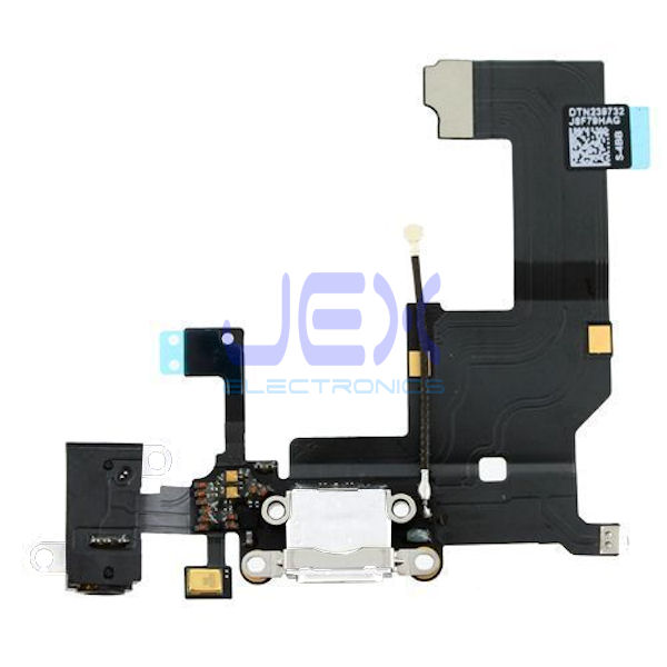 White Charging Port dock Microphone Headphone jack Flex Cable for Iphone 5
