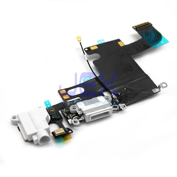 White Charging Port dock Microphone Headphone jack Flex Cable for White Iphone 6