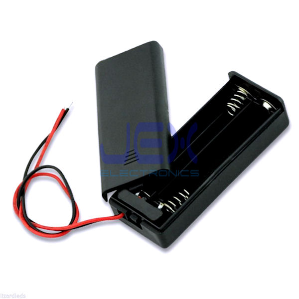 Twin/2X AAA DIY Battery Holder Case Box 3V With Power Switch & Bare Wire Ends