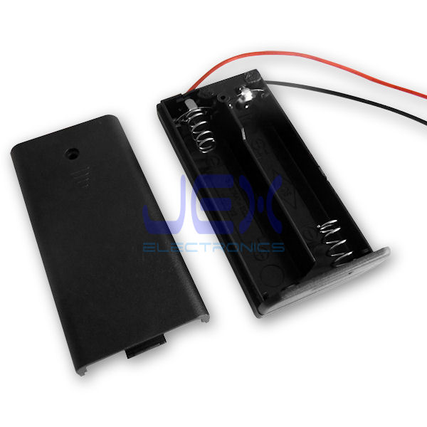 Twin/2X AA DIY Battery Holder Case Box 3V With Power Switch & Bare Wire Ends