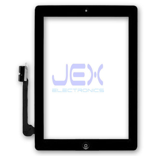 Black Glass Digitizer Touch Screen Full Front Assembly for iPad 4