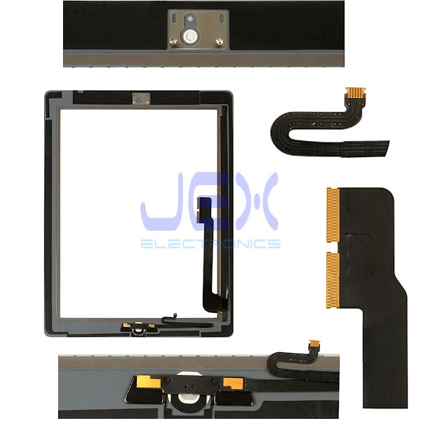 Black Glass Digitizer Touch Screen Full Front Assembly for iPad 4