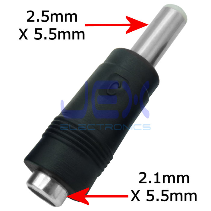 Female 2.1mm to Male 2.5mm DC Power Plug Connector Adapter Size Changer