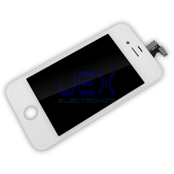 Jex Electronics LLC > iPhone 4 > White Full Front Frame Digitizer Touch  Screen & LCD Assembly for IPhone 4 GSM