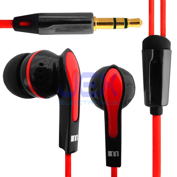 Black with Red Accents X-51 Earphones Earbuds Headphones 3.5mm Jack
