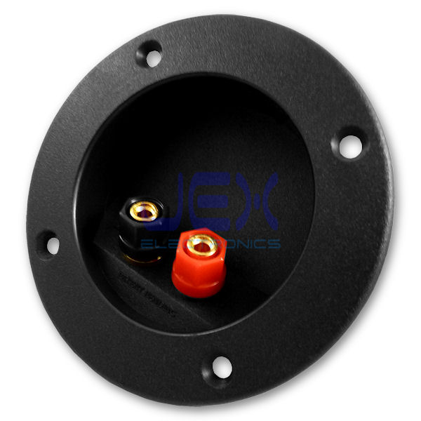Round Recessed Speaker Binding Post Terminal Plate for Sub-Woofer Gold Plated
