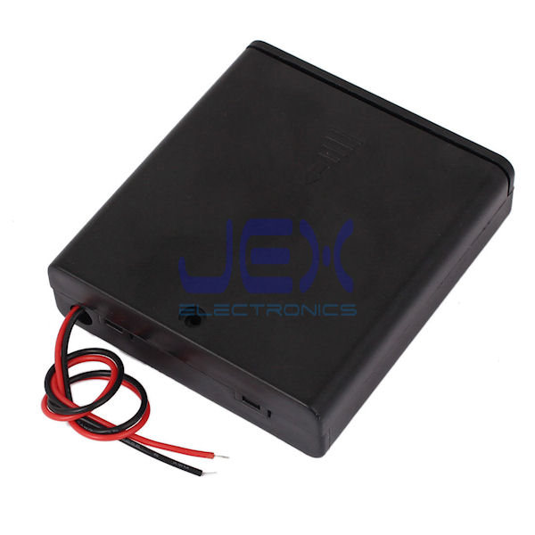 4X AA DIY Battery Holder Case Box 4.8V/6V With Power Switch & Bare Wire Ends