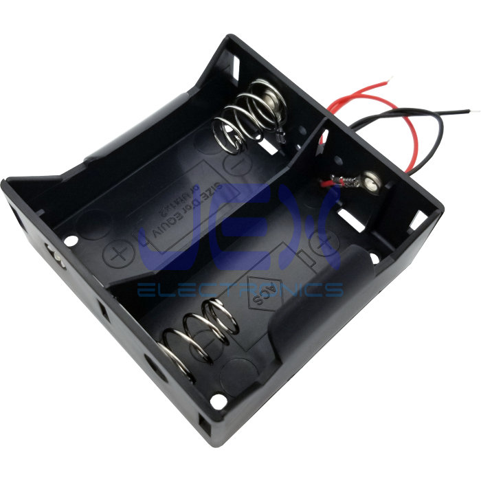 Twin/2X D DIY Battery Holder Case Box Base 3V Volt PCB Mount With Bare Wire Ends