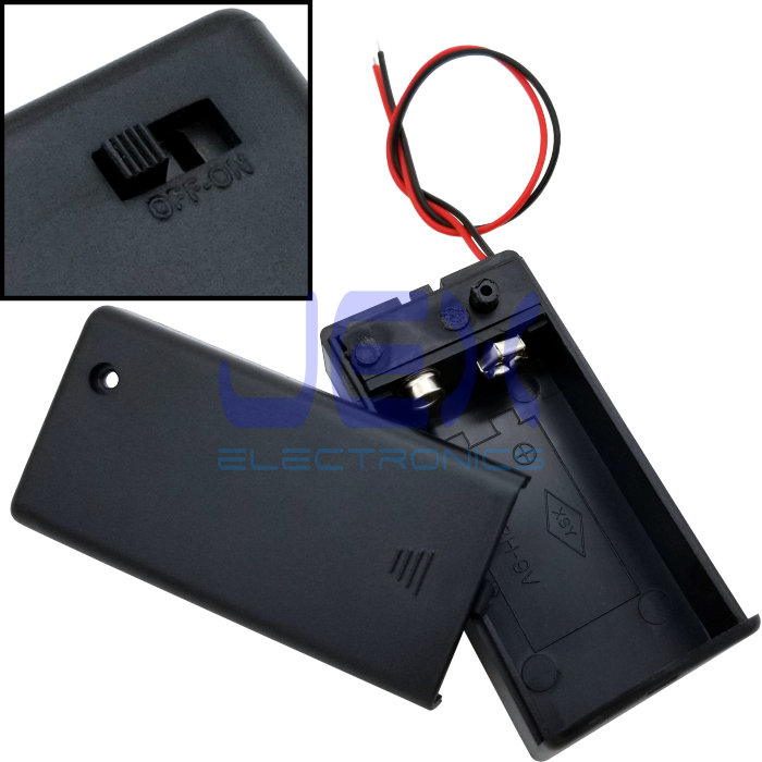 PP3 DIY Battery Holder Case Box 9V With Power Switch & Bare Wire Ends