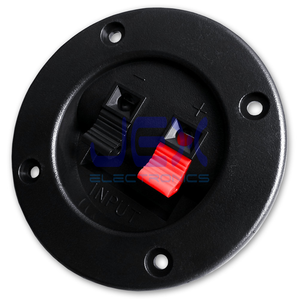 Round Recessed Speaker Terminal Plate/Cup with Spring Loaded Terminals