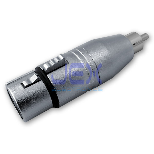 Jex Electronics LLC > Connectors & Adapters > Locking 3Pin Female XLR to Male RCA Phono Plug