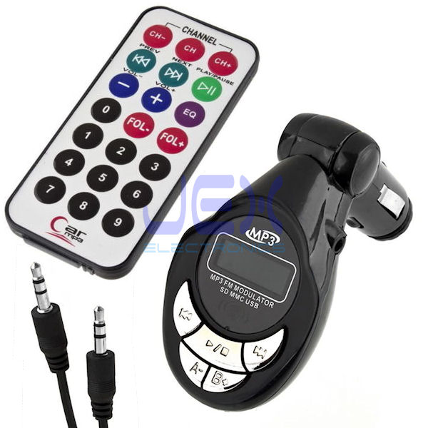 In-Car Cigarette Lighter MP3 Player or Phone to Radio FM Transmitter Modulator with Remote