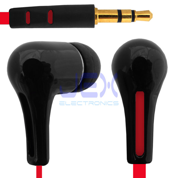 Black with Red Accents X-52 Earphones Earbuds Headphones 3.5mm Jack