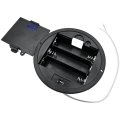 Three/3X AA Round Panel Mount Battery Holder Case Box 3.6V/4.5V With Timer Power Switch & Bare Wire Ends