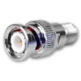 Male Coaxial BNC to Female Coaxial/Coax F-type Satellite Adapter CCTV Video Connector