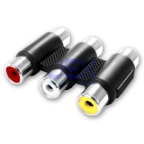 Triple 3X RCA Phono Female to Female Audio Video Connector Coupler