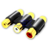 Triple 3X RCA Phono Female to Female Audio Video Connector Coupler Gold Plated