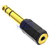 Stereo Female 3.5mm 1/8" Jack to Male 1/4" 6.35mm Headphone Size Adapter Converter Gold Plated