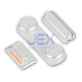 Silver Button Set For White iPhone 5, 5S or SE Volume, Silent/Mute Switch Power on/off