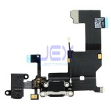 Black Charging Port dock Microphone Headphone jack Flex Cable for Iphone 5