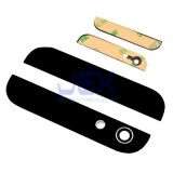 Black Rear Top/Bottom Glass with Camera lens + Glue for Iphone 5 Upper Lower