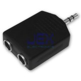 2-way Audio Headphone Splitter Male 3.5mm 1/8" to 2X Female 6.35mm 1/4" Stereo Jack