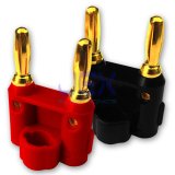 Twin Dual 4mm Banana Plug Set Connector Red/Black Positive/Negative upto 2X 12AWG Gold Plated