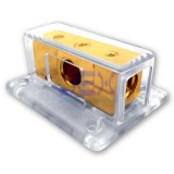 2-Way Car Audio Stereo Amp Power/Ground Cable Splitter Distribution Block 1/0ga to 4ga