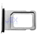 Silver White iPhone 11 Pro Max Replacement Nano Single Sim Card Holder Tray + Rubber Gasket