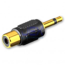 Female RCA Phono to Male Mono 1/8" 3.5mm Jack Connector Adapter Converter Gold Plated