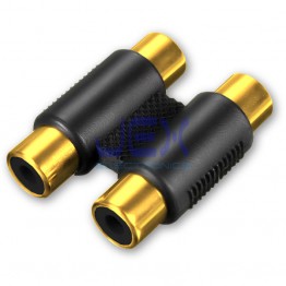Twin Female to Female RCA Phono Audio Video Connector Coupler Gold Plated