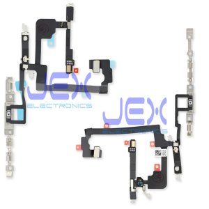 Power Button Flex Upper Mic Mircophone Cable With Metal Brackets for Iphone 15 or 15 Plus