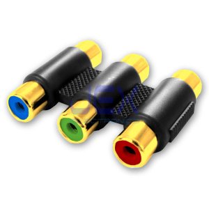 HDTV RGB Component Video 3X RCA Phono Female to Female Connector Coupler