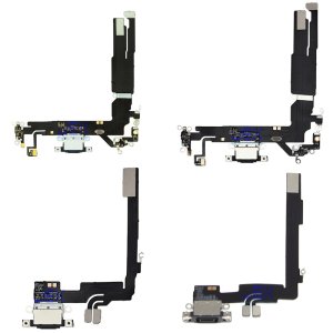 Black Charging Port USB C Dock Lower Microphone Antenna Flex Cable for IPhone 16, 16 Plus, 16 Pro or 16 Pro Max