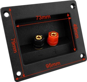 Square/Rectangle Recessed Speaker Binding Post Banana Terminal Plate for Sub-Woofer