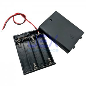 Four/4X AAA DIY Battery Holder Case Box 4.8V/6V With Power Switch & Bare Wire Ends