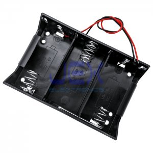 Three/3X D DIY Battery Holder Case Box Base 4.5V Volt PCB Mount With Bare Wire Ends