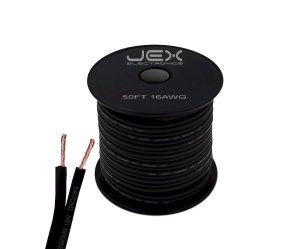 Premium 50FT 16AWG 16ga Black CCAM Speaker Cable Wire on Spool