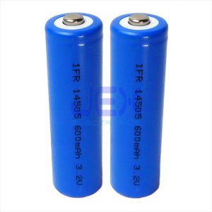 2pc AA LiFePO4 Rechargeable Lithium Battery 600mAh 3.2V 14500 IFR14505 IFR14500