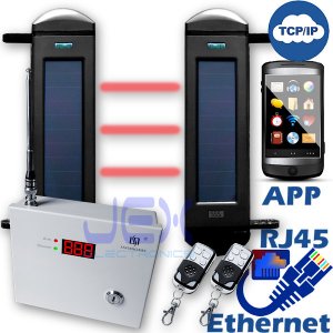 Advanced TCP/IP RJ45 Ethernet Internet Network IR Break Beam Sensor Solar Powered Wireless Perimeter Security Alarm System Outdoor/in