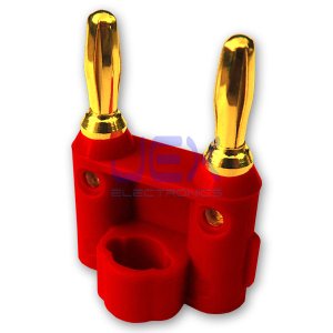 Twin Dual 4mm Banana Plug Connector Red Positive upto 2X 12AWG Gold Plated