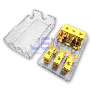 3-Way/3X AGU In-Line Fuse Holder Power Distribution Block Stereo/Audio/Car 10A-100A