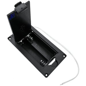Twin/2X/Two AA Panel Mount Battery Holder Case Box 2.4V/3V With Timer Power Switch & Bare Wire Ends