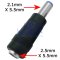 Female 2.5mm to Male 2.1mm DC Power Plug Connector Adapter Size Changer