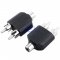 Twin 2-way Male RCA Phono to Female RCA Splitter Adapter for Audio Video