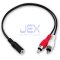 Female 3.5mm 1/8" Stereo to Twin 2x Male RCA Phono Jack Adapter Cable Converter