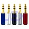 3 Pole 3.5mm 1/8" Male Repair headphone Jack Plug Metal Audio Soldering Black, White, Red, Silver, or Blue