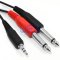 10ft Twin Male 1/4" Mono Jack to Stereo 1/8" 3.5mm Jack Cable/Lead 3M