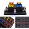 6-Way ATC ATO Blade Fuse Box Holder Power Block Distribution for Car RV Trailer Boat 12V